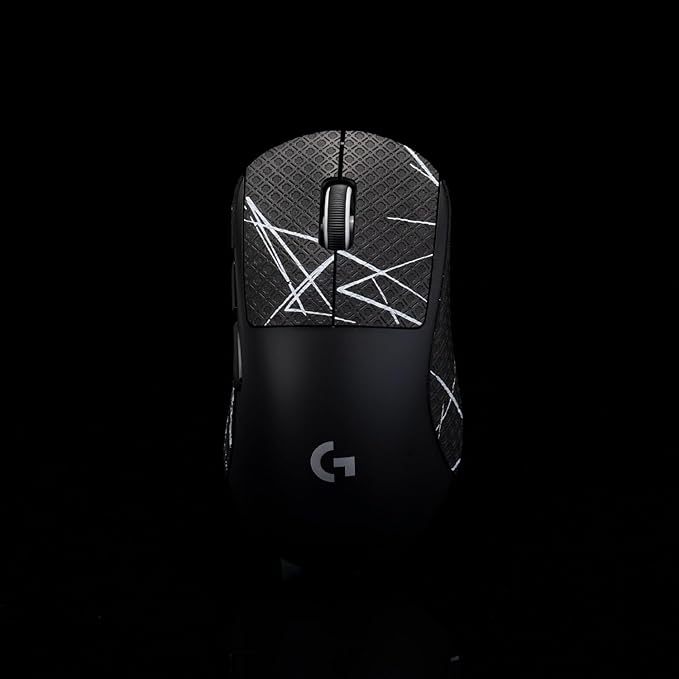 Grip Tape for logitech G Pro X Superlight 2 DEX (GPW4) - Anti-Slip,Enhanced Control, Sweat Resistance,Improves FPS Gaming Grip & Mouse Protection [Pre-Cut] Black White 0.4mm