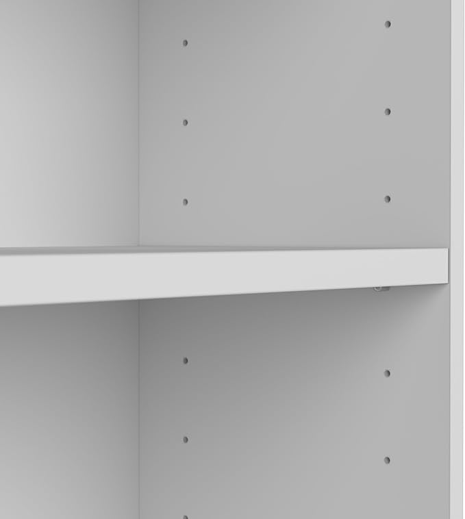 Bush Home Universal Tall 5 Shelf Bookcase in White, Vertical Storage and Display Bookshelf for Home Office or Living Room Organization