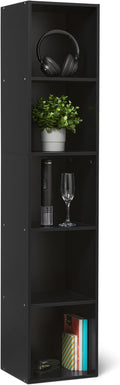Amazon Basics 5-Cube Bookcase Compatible with Fabric Storage Cube Organizers, Black