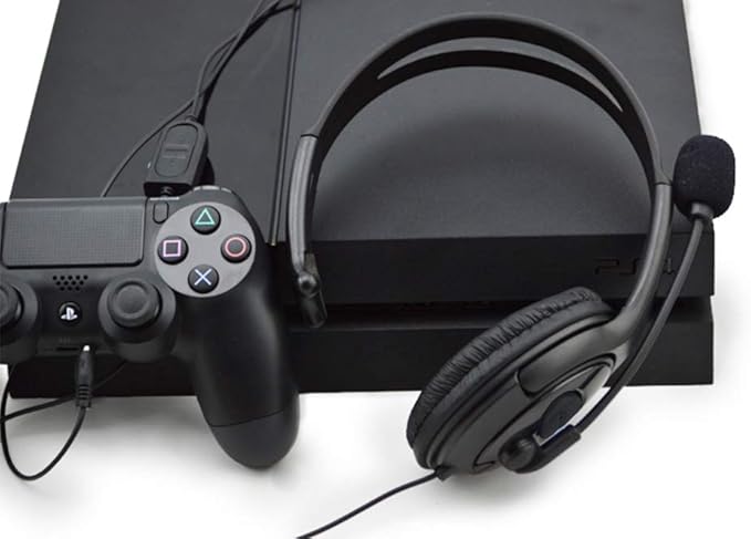 Wired Single Ear Headset with 3.5mm Jack & USB-C & USB-A Adapter for PS5, PS4, Xbox, Switch, PC, iPhone, iPad, Android - Unilateral Mono Headphone for Gaming, Call Center, Remote Work, Online Classes