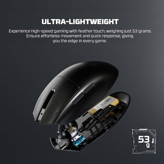 FANTECH ARIA XD7V2 PRO Wireless Gaming Mouse, 8K Polling, Pixart 3395 Gaming Sensor 26K DPI HUANO Switches, 53g Ultra-Lightweight, 5 Buttons, Compatible with PC/Mac - White