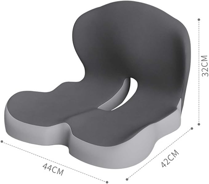 Memory Foam L-Shaped Integrated Seat Cushions, Back Cushion for Sciatica, Non-Slip Design, Machine-Washable Cover, for Car & Office(Black)