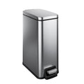Slim Bathroom Trash Can with Lid Soft Close, 1.6 Gallon Stainless Steel Garbage Can with Removable Inner Bucket, Durable Step Pedal, Small Trash Bins for Toilet, Bedroom, Kitchen, Office