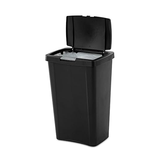 Sterilite 4 Pack Kitchen Trash Can - 13 Gallon TouchTop Wastebasket with Titanium Latch, Black
