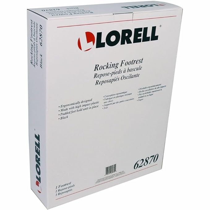Lorell Ergonomic Rocking Footrest, 17.6" x 13.8" x 3.5", Plastic, Black