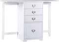 SEI Furniture Drop-Leaf Desk w/Storage, White