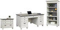 Pemberly Row Set of 3 Fully Assembled Office Desk & Filing Cabinet & Bookcase