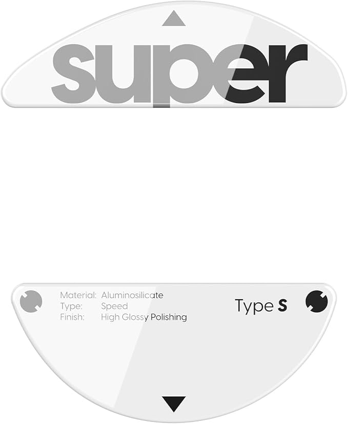 Superglide Glass Mouse Skates - Super Smooth Glide, Polished Round Edge, Super Fast Gaming Mouse Feet with Durable Sole for Pulsar X3 Series (Type-S, White)