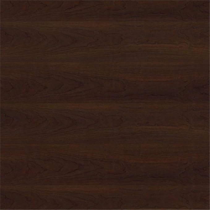 Bush Home Key West 60W L Shaped Desk with File Cabinets and 5 Shelf Bookcase in Bing Cherry