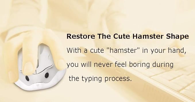2.4GHz Wireless Mouse Cute Hamster Shape Less Noice Portable Mobile Optical 1200DPI USB Mice Cordless Mouse for PC Laptop Computer Notebook MacBook Kids Girl Men Women Mom Dad Gift (Gray)