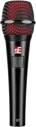 SE ELECTRONICS V7 Push-to-Talk Dynamic Microphone for Singing, Speech & Studio Recording - XLR Handheld Professional Microphone with Supercardioid Aluminum Voice Coil for Huge Gain Before Feedback