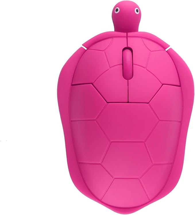 elec Space Wireless Turtle-Shaped Mouse, 2.4G Optical Computer Mouse, 3 Buttons, 12 x 7.7 cm (hot Pink)