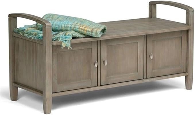 Home Square 2-Piece Set with 48" Writing Office Desk and 44" Entryway Bench