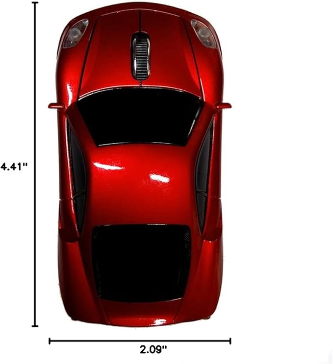Wireless USB Optical Mouse, Red, 1600 DPI, 10m Operation Distance, Plug and Play