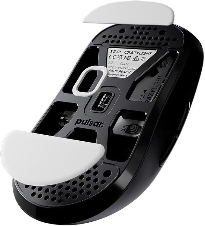 Pulsar Gaming Gears - PTFE Mouse Feet for X2 Crazylight Series Premium Skate 0.6mm (X2 Crazylight Wireless, Original Thin, White)