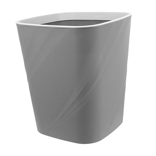 Ultra Slim Trash Can Large Capacity Open Top Waste Container for Home Office Bathroom and Under Sink Grey Small Garbage Bin for Quick Disposal