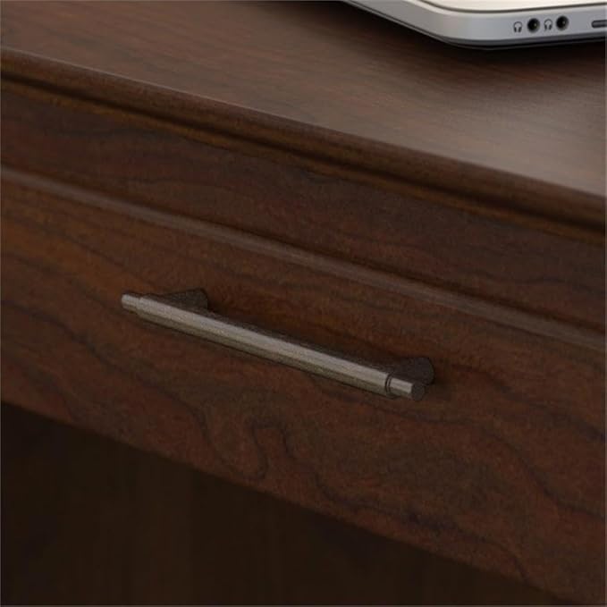 Bush Home Key West 54W Computer Desk with 2 Drawer Lateral File Cabinet and 5 Shelf Bookcase in Bing Cherry