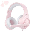 Anivia Headset Gaming Headsets - AH68S Wired Over Ear Headphone with Mic, Volume Control, Noise Isolating for Multi-Platform -Pink