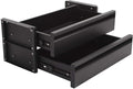 15 in 2-tier Under Desk Drawer,Adjustable Height, Under Desk Drawer Slide Out with Slide Extension Mounted Under Flat Wooden Table or Workbench, Carbon Steel Hidden Desk Drawer for Office & Home