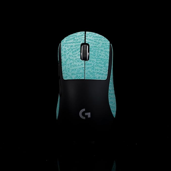 Grip Tape for logitech G Pro X Superlight 2 DEX (GPW4) - Anti-Slip,Enhanced Control, Sweat Resistance,Improves FPS Gaming Grip & Mouse Protection [Pre-Cut] CS Cyan 0.3mm