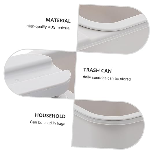 VANZACK Rotating Storage Box Slim Trash Bin Mini Desktop Trash Can Cubbies Storage Clipping Garbage Can Abs Material Safe Tasteless