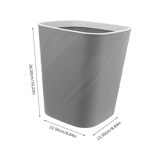Ultra Slim Trash Can Large Capacity Open Top Waste Container for Home Office Bathroom and Under Sink Grey Small Garbage Bin for Quick Disposal