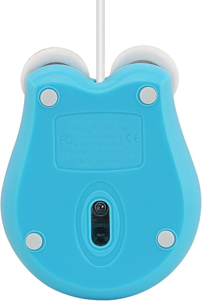 Sokelinn-six Wired Cute Mouse, USB Wired Mause for Kids with Lovely Cartoon Shaped, 1600PDI 3 Buttons Ergonomic Mini Mice for PC Laptop Desktop (Blue Elephant)