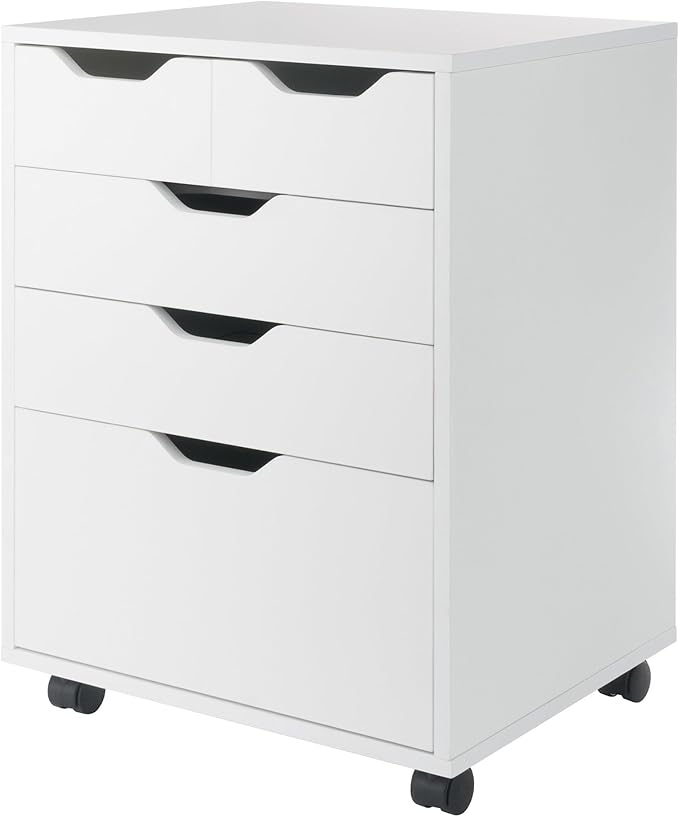 Winsome Halifax Mobile Storage Cabinet with Drawers, Stylish & Functional Home Storage Cabinet for Filing, Kitchen Organization, Moveable Furniture for Office, Dorms, Apartments