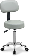 Kaleurrier Rolling Swivel Adjustable Heavy Duty Drafting Stool Chair for Salon,Medical,Office and Home uses,with Wheels and Back (Grey)