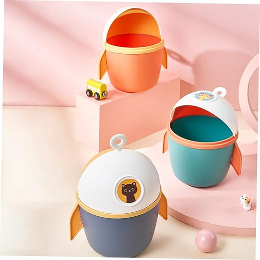 DECHOUS Slim Garbage Can Mini Car Trash Bin Lid Water Paper Container for Desktop Small Trash Can