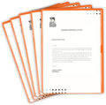 Doctor Stuff - 25 Pack L-Type Vinyl Plastic File Folders Letter Size, Orange Pocket Project Folders Clear Front, Documents Holder for Home, High School, Office and Medical Files