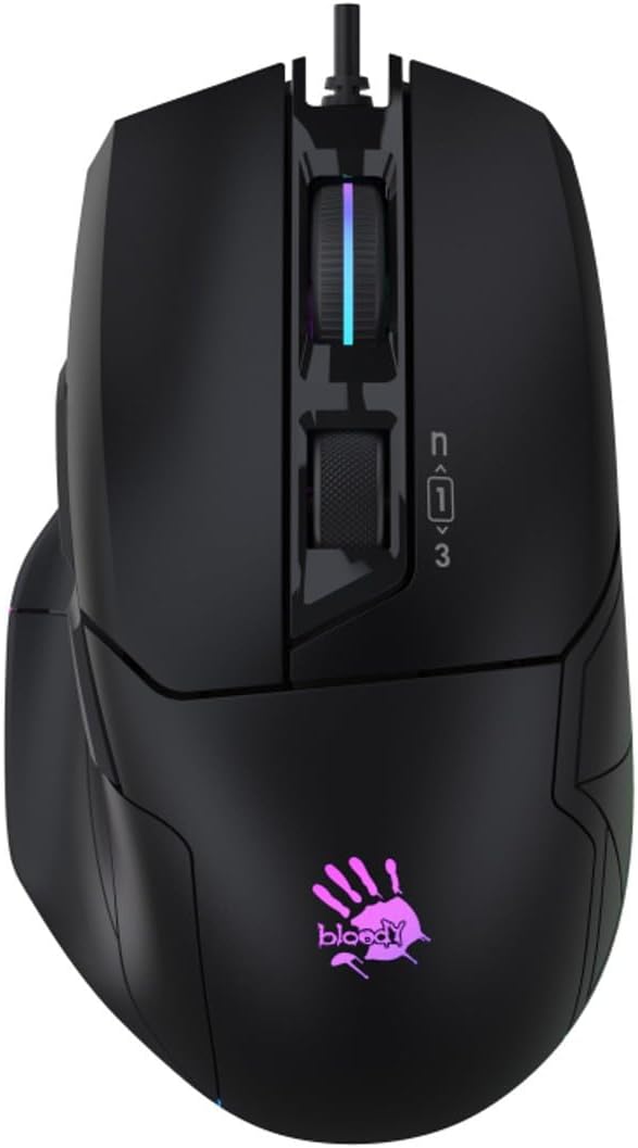 Bloody Gaming W70 Max Gaming Mouse, 10000 DPI, 250 IPS, RGB, Black