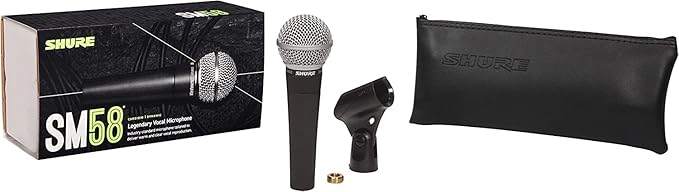 Shure SM58-LC Dynamic Vocal Microphone – Professional Handheld Cardioid XLR Mic for Singing, Live Performance, Studio Recording, Podcast & Broadcast, Black