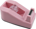 1Pcs Desktop Tape Dispenser,Adhesive Roll Holder with Weighted Nonskid Base,Office Tape Dispensers for School, Office and Home (Pink)