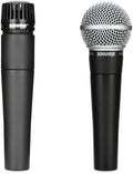 Shure SM57 & SM58 Microphone Set - Professional Dynamic Cardioid Pair for Instruments & Vocals - Crisp Sound & Versatile Performance