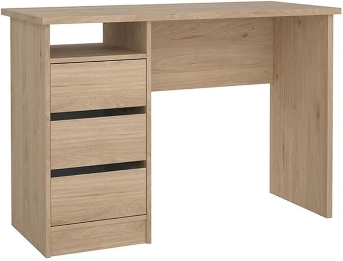 Pemberly Row Set of 2 Writing Desk and 3-Drawers Mobile Cabinet with Casters