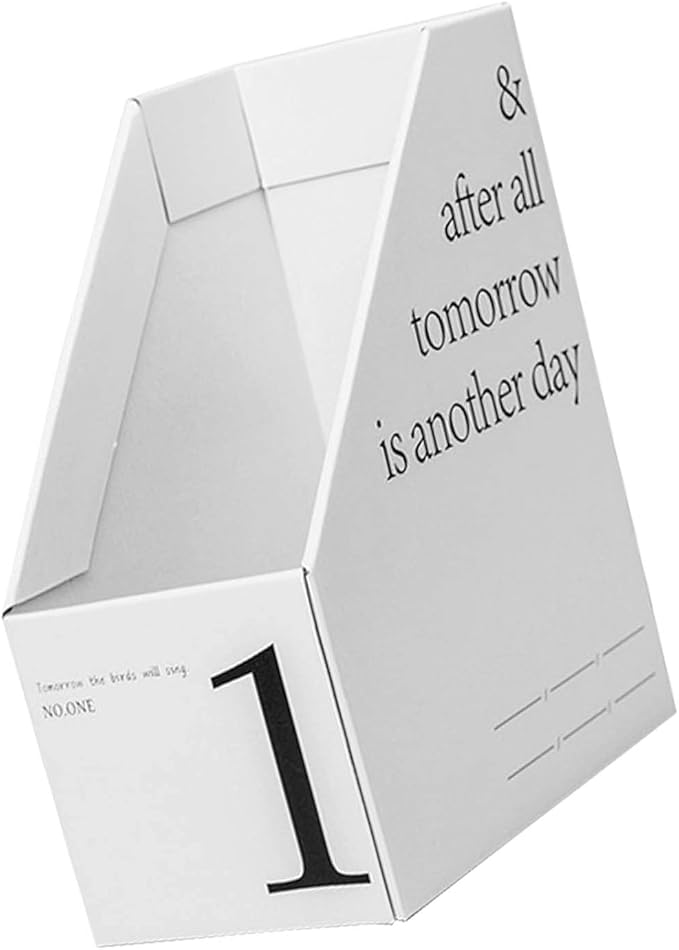 TREETDOBV Vertical File Folder Storage Organizer Bin,Vertical File Organizer Boxes for Desk Organization,Number Marking Slim Desk Storage Organizer for Books Notebooks Magazines Envelopes(1)