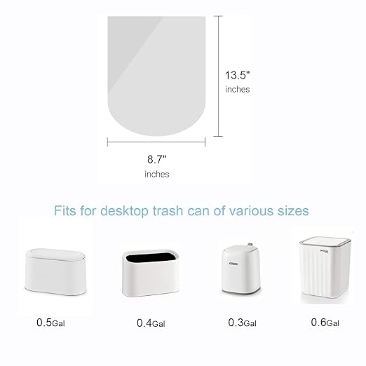 Mini Trash Bags for Mini Trash Can, 105 Count / 7 Rolls White Trash Bags for Desktop Wastebasket of Various Sizes