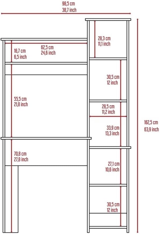 Pemberly Row Contemporary 2-Piece Engineered Wood Office Set, Light Gray Finish, Includes Aramis Desk with Hutch and Side Shelves, Dozza Bookcase with Cabinet and Display Tiers, Compact Home Office