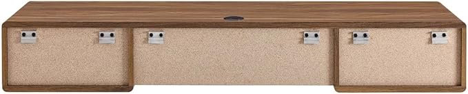 Modway EEI-5864-WAL-WHI Transmit 60" Wall Mount Wood Office Desk, Walnut White