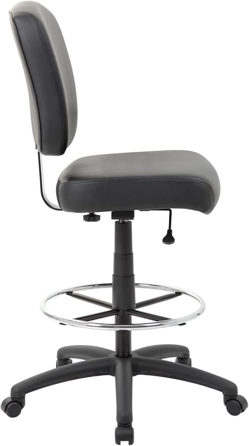 Boss Office Products Oversized Drafting Stool in Black