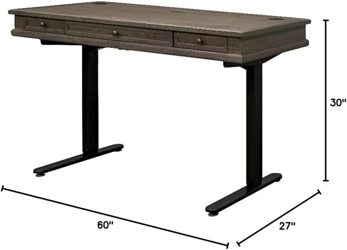 BOWERY HILL Set of 3 Sit/Stand Desk & Glass Display Bookcase & Filing Cabinet