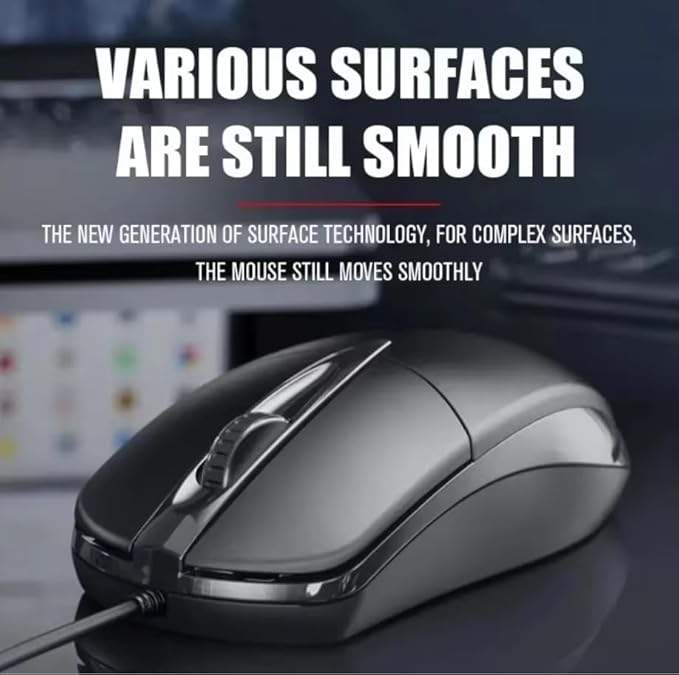 Wired Computer Mouse, USB Optical Mouse for Gaming,Home,Business and Office Work,Black Wire Computer Mice Compatible with Laptop Pc Computer Mac Desktop.