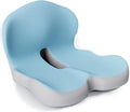 Ergonomic Memory Foam Seat and Back Cushion Set with L Shaped Lumbar Support Non Slip Breathable and Machine Washable for Car Office Chair Wheelchair or Home Use (Blue1)