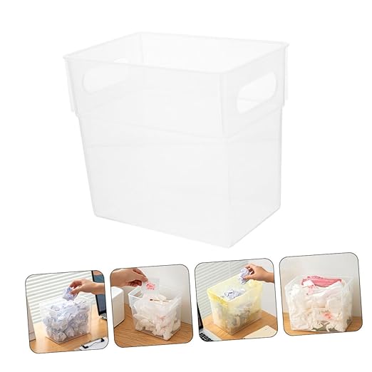 Luxshiny 2pcs Slim Desktop Trash Can Room Garbage Can Storage Basket Waste Bin for Office Living Room Bathroom