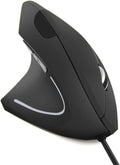 FLY WAY Left Handed Mouse,Ergonomic Vertical USB Wired Mouse 800/1200/1600 DPI Optical 6 Buttons Gaming Mice for PC Laptop Computer Desktop Mac (Left Hand)