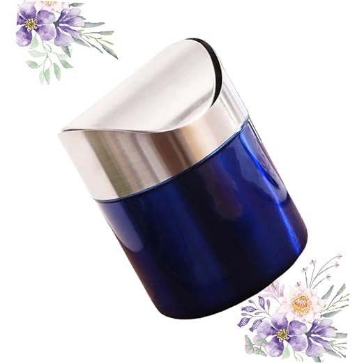 Hemobllo Compact Stainless Steel Waste Basket Recycle Bin Trash Can for Bedroom Office Kitchen