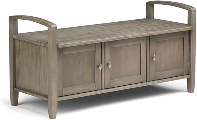 Home Square 2-Piece Set with 48" Writing Office Desk and 44" Entryway Bench