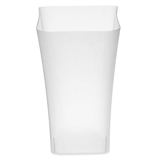 Clorox Textura Slim Trash Can - 3.1 Gallon Small Waste Basket for Narrow Spaces - Skinny Plastic Garbage Bin for Bathroom, Bedroom, or Office, Clear Frost