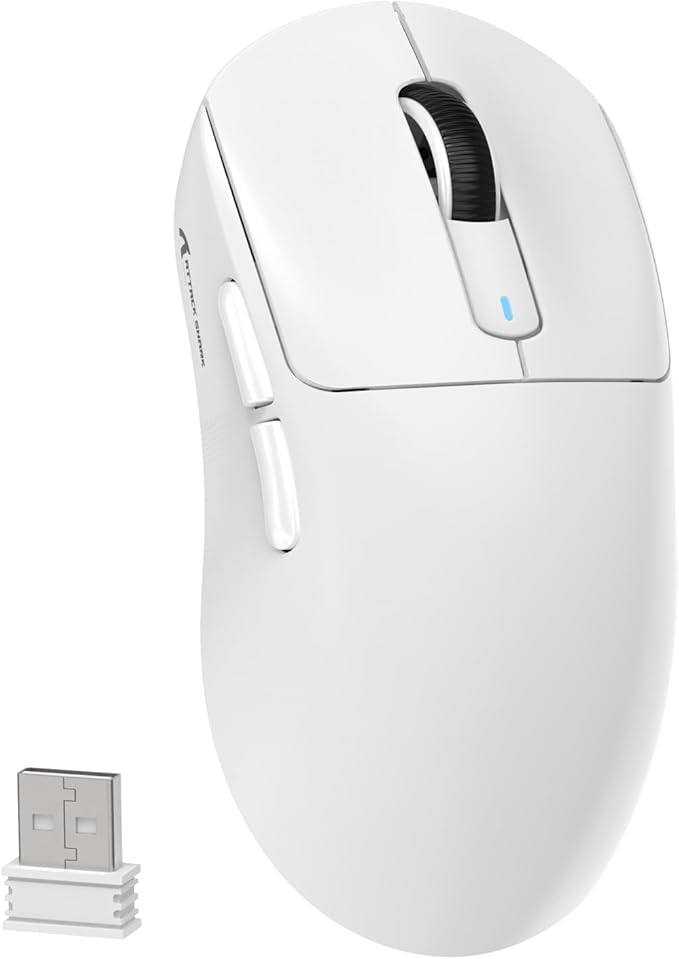 MAMBASNAKE Attack Shark X3 Wireless Gaming Mouse, 49g Ultralight, PixArt PAW3395 26000 DPI, Bluetooth/2.4Ghz /Wired Tri-Mode, 200Hrs Rechargeable Battery, Kailh GM8.0 Switch for PC/MAC/Win - White